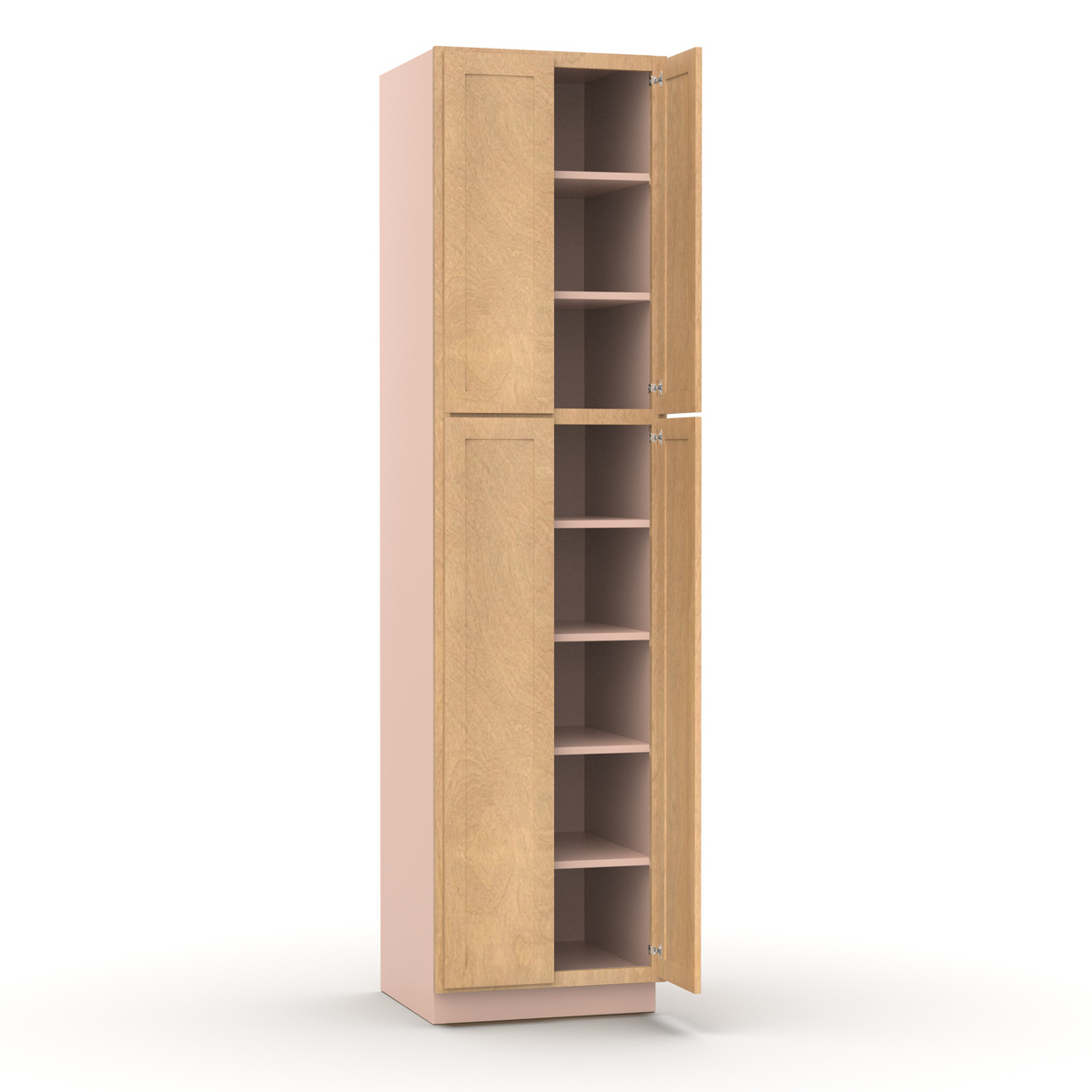 Liberty Shaker Karamel - 24 Inch Double Door Pantry Tall Cabinet - 24" Width x 96" Height x 24" Depth