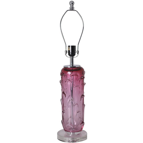 Jacinto Sculpted Translucent Glass Accent Table Lamp 27" - Rouge Pink/Chocolate Brown