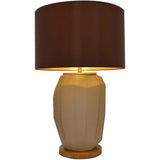 Lola Big Sculpted Glass Table Lamp 30" - Spiced Apricot/Chocolate Brown