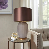 Lola Big Sculpted Glass Table Lamp 30" - Spiced Apricot/Chocolate Brown