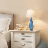 Manolya Translucent Glass Table Lamp 28" - Sky Blue/Ivory White (Set of 2)