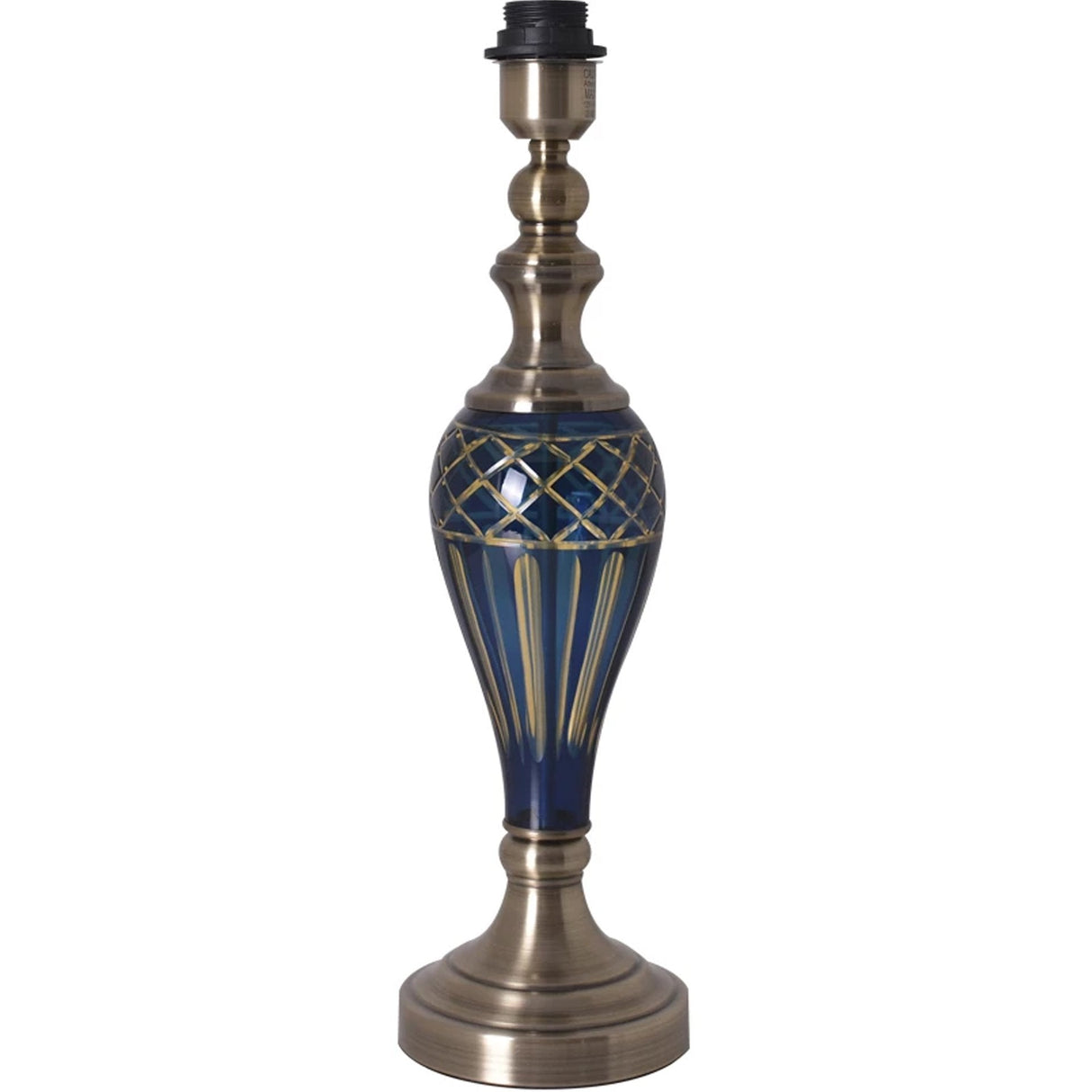 Piatunnia Art Deco Fluted Glass Table Lamp 28" - Cobalt Blue/Light Green