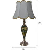 Piatunnia Art Deco Fluted Glass Table Lamp 28" - Emerald Green/Light Green (Set of 2)