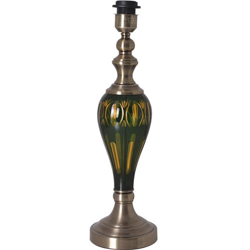 Piatunnia Art Deco Fluted Glass Table Lamp 28" - Emerald Green/Light Green (Set of 2)