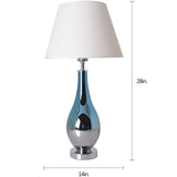 Lola Ombre Droplet Glass Table Lamp 28" - Blue Chrome Ombre/Crème