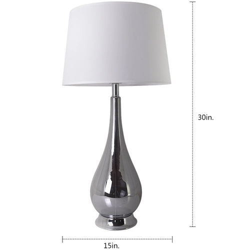 Lola Big Translucent Ombre Glass Table Lamp 30" - Chrome Ombre/White (Set of 2)