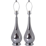 Lola Big Translucent Ombre Glass Table Lamp 30" - Chrome Ombre/White (Set of 2)