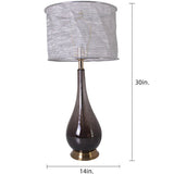 Lola Big Translucent Smoke Gray Ombre Glass Table Lamp 30" - Smoke Gray Ombre/Silver Yarn Shade (Set of 2)