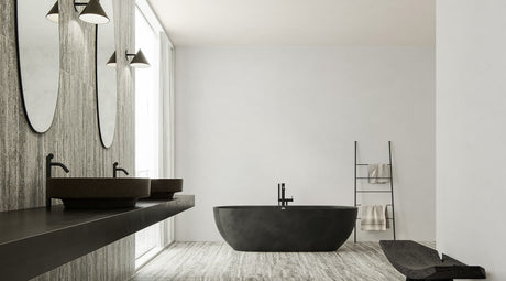 12 x 24 in Majesto Travertino Titanium Organic Matte Rectified Colorsync Porcelain Tile installed