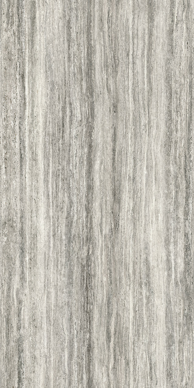 63 x 126 in Majesto Travertino Titanium Honed 6 mm, full slab face