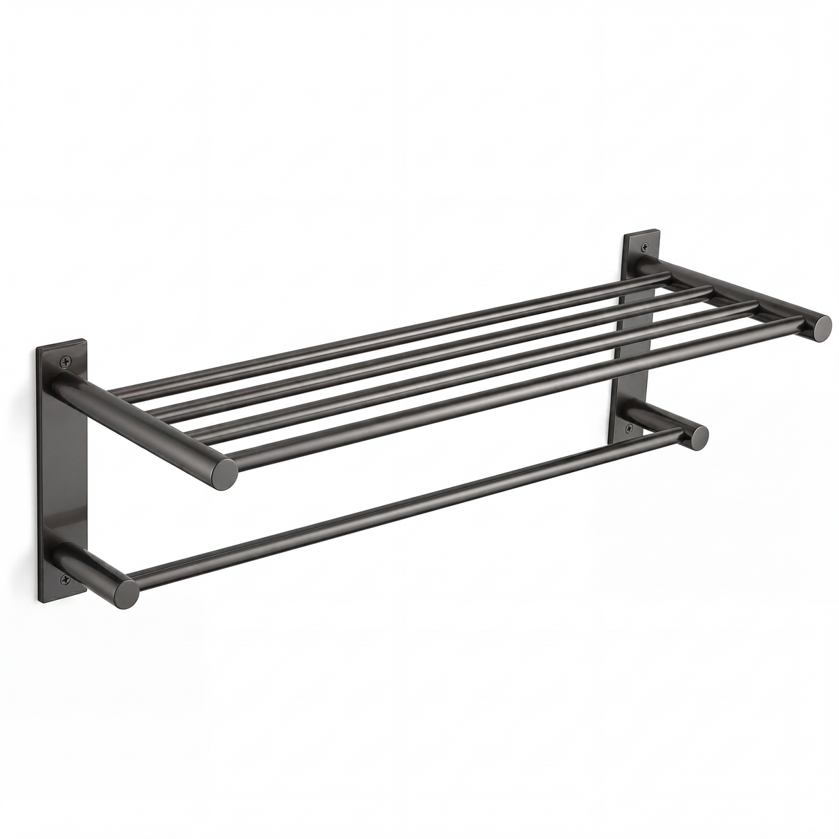 Ivanees Stainless Steel Towel Rack in Gun Metal Finish – Wall Mounted Bathroom Towel Holder