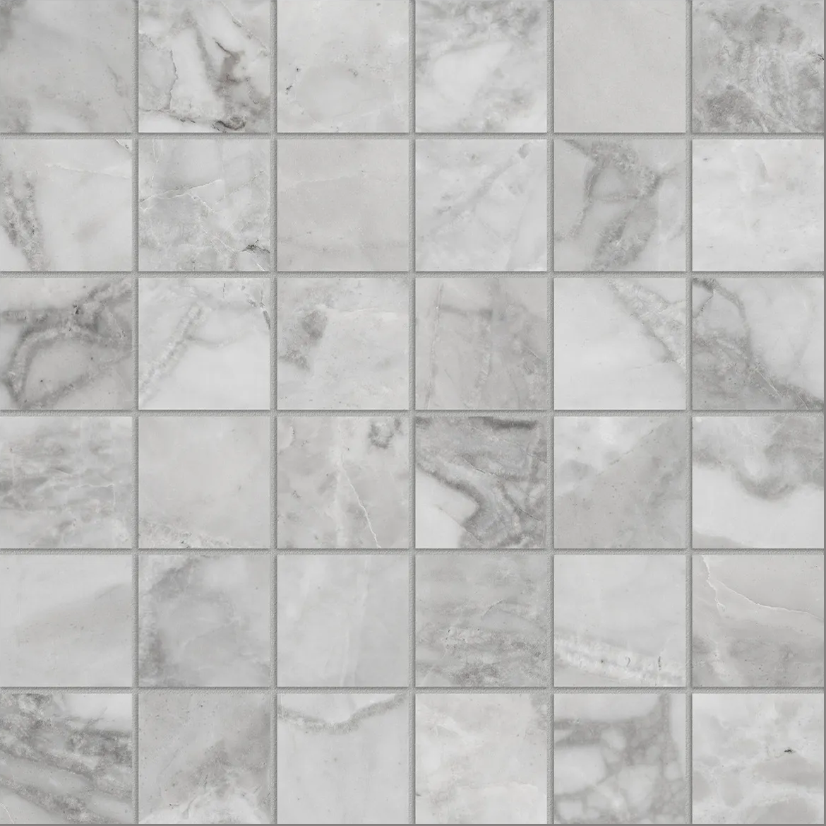 2 x 2 in Lumino Grigio Matte Glazed Porcelain Mosaic