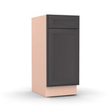 Liberty Shaker Grey - 15 Inch Vanity Base Cabinet - 15" Width x 34.5" Height x 21" Depth
