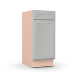 Liberty Shaker Ashen - 15 Inch Vanity Base Cabinet - 15" Width x 34.5" Height x 21" Depth