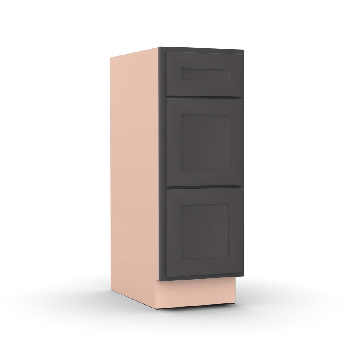 Liberty Shaker Grey - 12 Inch Vanity Drawer Base Cabinet - 12" Width x 34.5" Height x 21" Depth