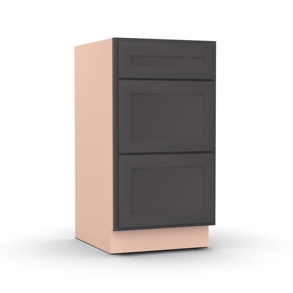 Liberty Shaker Grey - 18 Inch Vanity Drawer Base Cabinet - 18