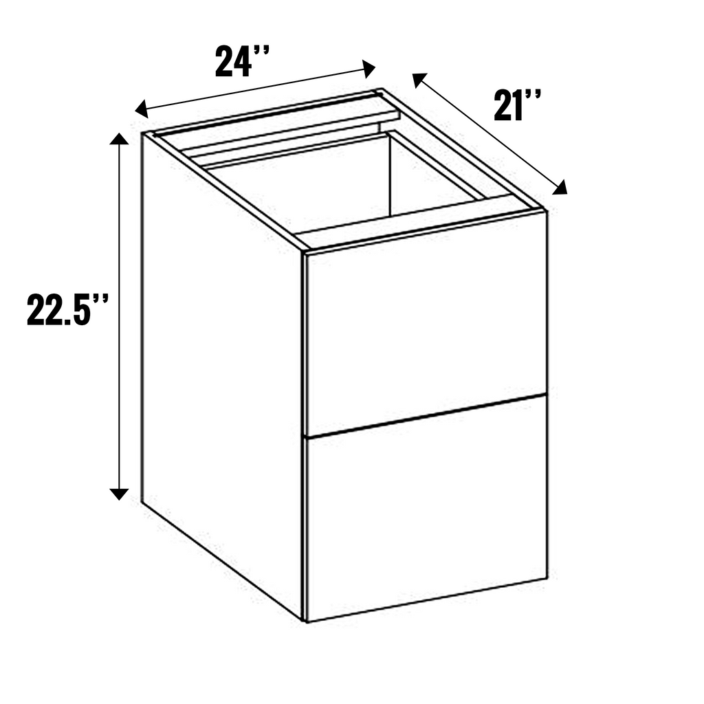 Cashmere Gloss - Vanity Hanging Drawer Base Cabinet - 24