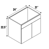 Blanco Matte - Hanging Drawer Sink Base Cabinet - 24"W x 22.5"H x 21"D - Frameless Cabinet