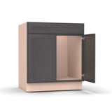 Liberty Shaker Grey - 30 Inch Vanity Sink Base Cabinet - 30" Width x 34.5" Height x 21" Depth
