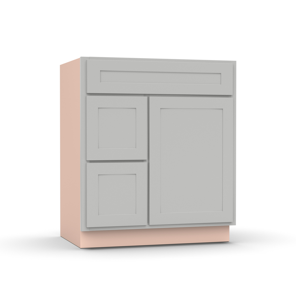 Liberty Shaker Ashen - 30 Inch Vanity Sink Drawer Base Cabinet - 30