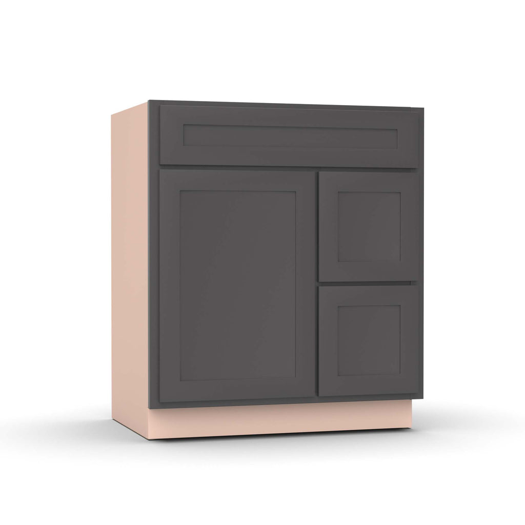 Liberty Shaker Grey - 30 Inch Vanity Sink Drawer Base Cabinet - 30