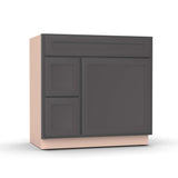 Liberty Shaker Grey - 36 Inch Vanity Sink Drawer Base Cabinet - 36" Width x 34.5" Height x 21" Depth