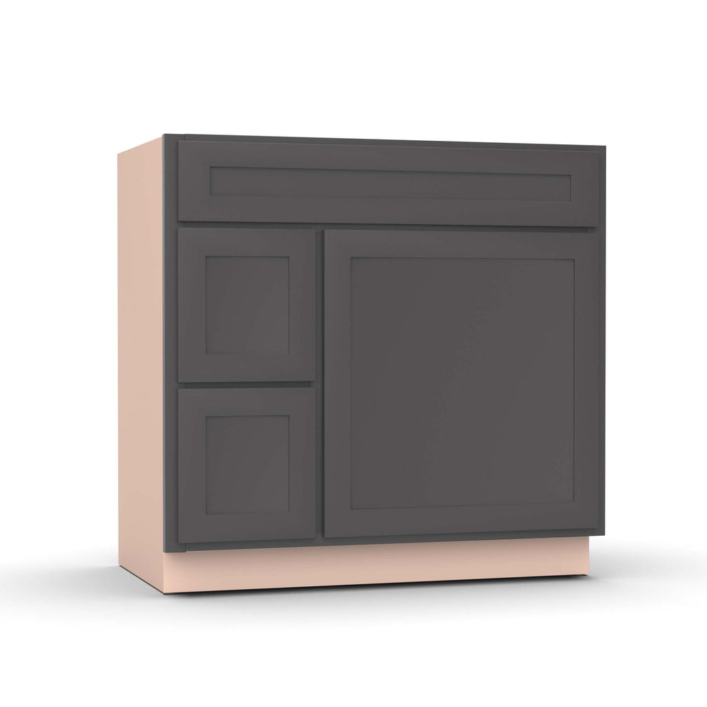 Liberty Shaker Grey - 36 Inch Vanity Sink Drawer Base Cabinet - 36