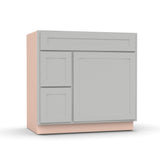 Liberty Shaker Ashen - 36 Inch Vanity Sink Drawer Base Cabinet - 36" Width x 34.5" Height x 21" Depth