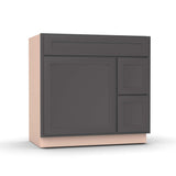 Liberty Shaker Grey - 36 Inch Vanity Sink Drawer Base Cabinet - 36" Width x 34.5" Height x 21" Depth