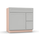 Liberty Shaker Ashen - 36 Inch Vanity Sink Drawer Base Cabinet - 36" Width x 34.5" Height x 21" Depth
