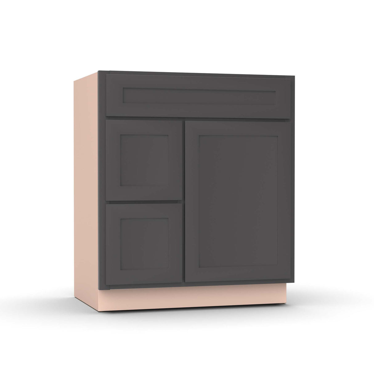 Liberty Shaker Grey - 30 Inch Vanity Sink Drawer Base Cabinet - 30" Width x 34.5" Height x 21" Depth