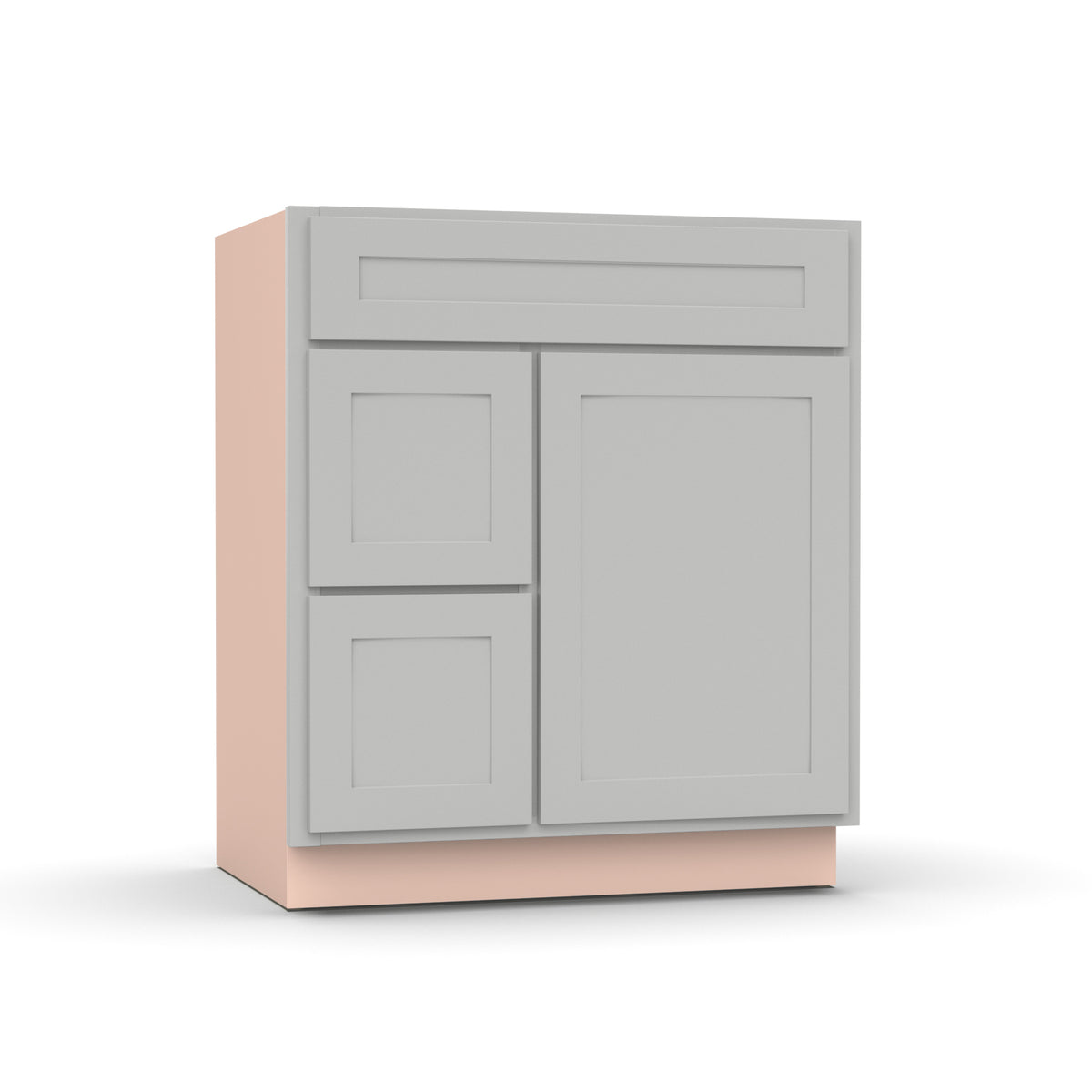 Liberty Shaker Ashen - 30 Inch Vanity Sink Drawer Base Cabinet - 30" Width x 34.5" Height x 21" Depth