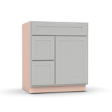 Liberty Shaker Ashen - 30 Inch Vanity Sink Drawer Base Cabinet - 30" Width x 34.5" Height x 21" Depth