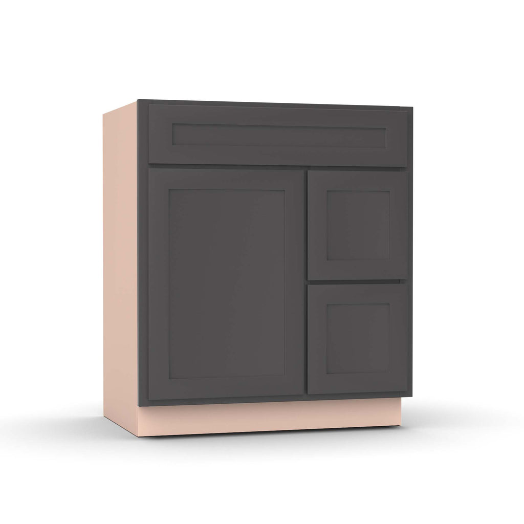 Liberty Shaker Grey - 30 Inch Vanity Sink Drawer Base Cabinet - 30