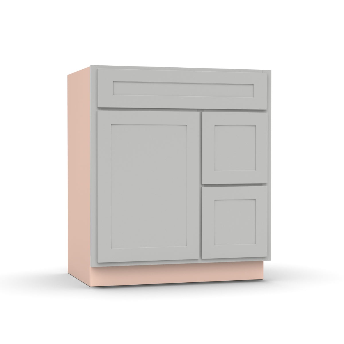 Liberty Shaker Ashen - 30 Inch Vanity Sink Drawer Base Cabinet - 30" Width x 34.5" Height x 21" Depth