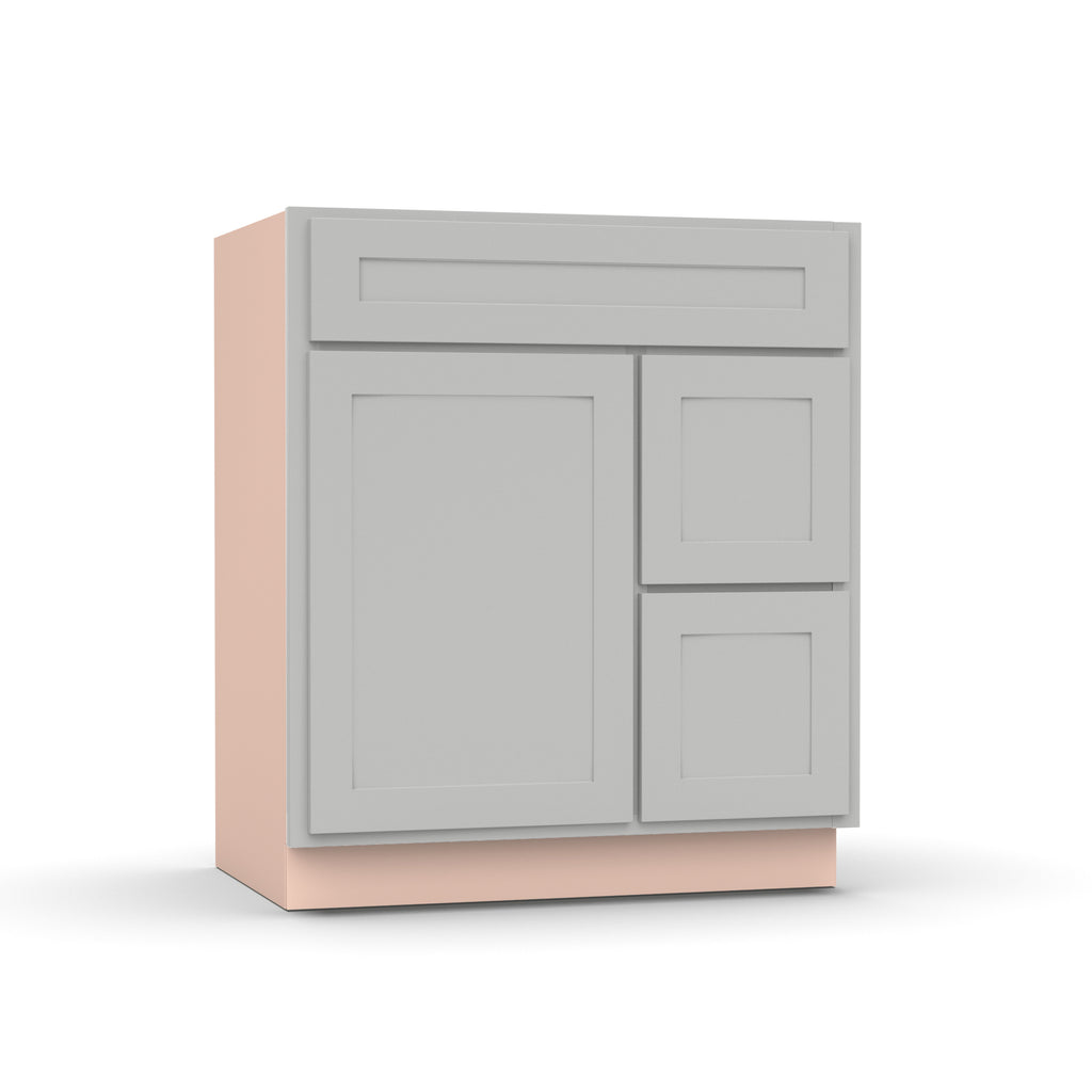 Liberty Shaker Ashen - 30 Inch Vanity Sink Drawer Base Cabinet - 30