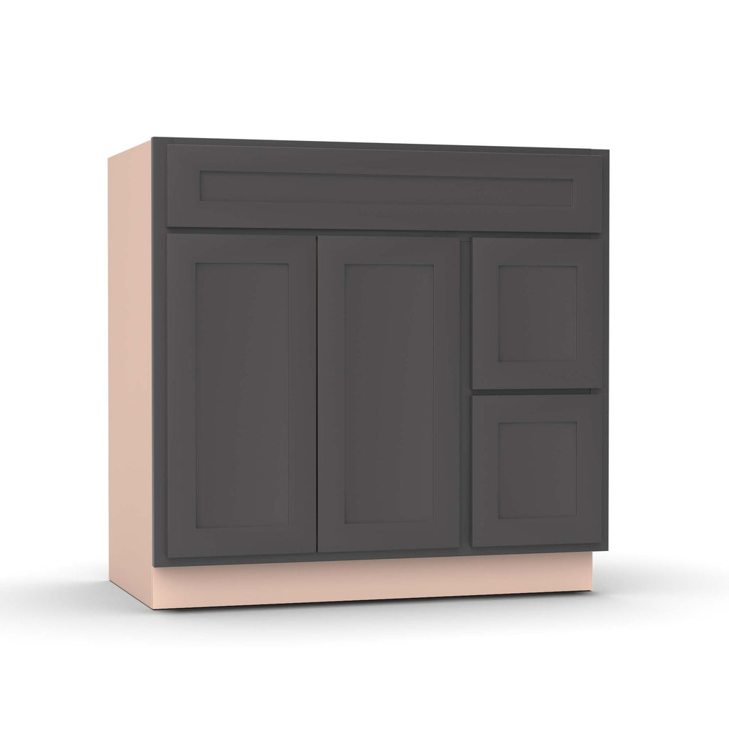 Liberty Shaker Grey - 36 Inch Vanity Sink Drawer Base Cabinet - 36