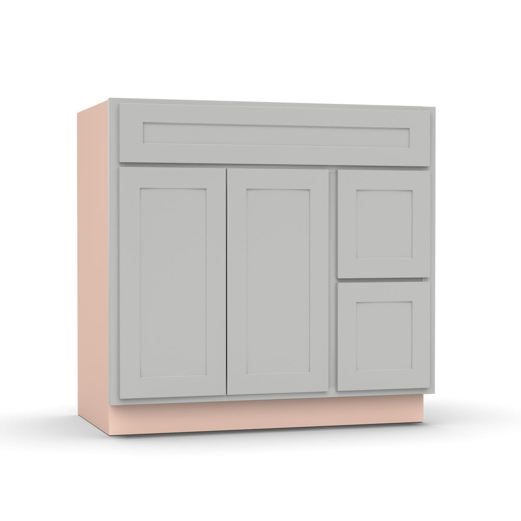Liberty Shaker Ashen - 36 Inch Vanity Sink Drawer Base Cabinet - 36