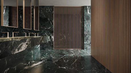 36 x 36 in Majesto Verdi Alpi Honed Rectified Colorsync Porcelain Tile installed