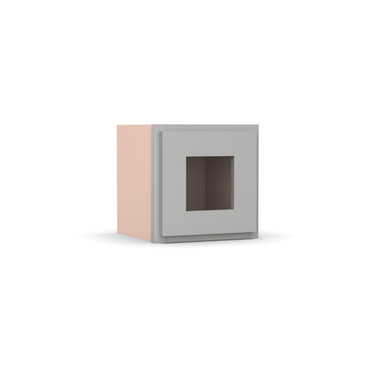 Liberty Shaker Ashen - 12 Inch Single Glass Door Wall Cabinet - 12" Width x 12" Height x 12" Depth