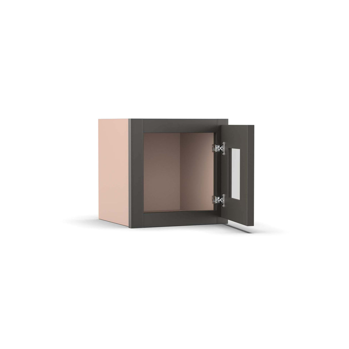 Liberty Shaker Grey - 12 Inch Single Glass Door Wall Cabinet - 12" Width x 12" Height x 12" Depth