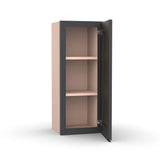 Liberty Shaker Grey - 12 Inch Height Single Door Wall Cabinet - 12" Width x 30" Height x 12" Depth