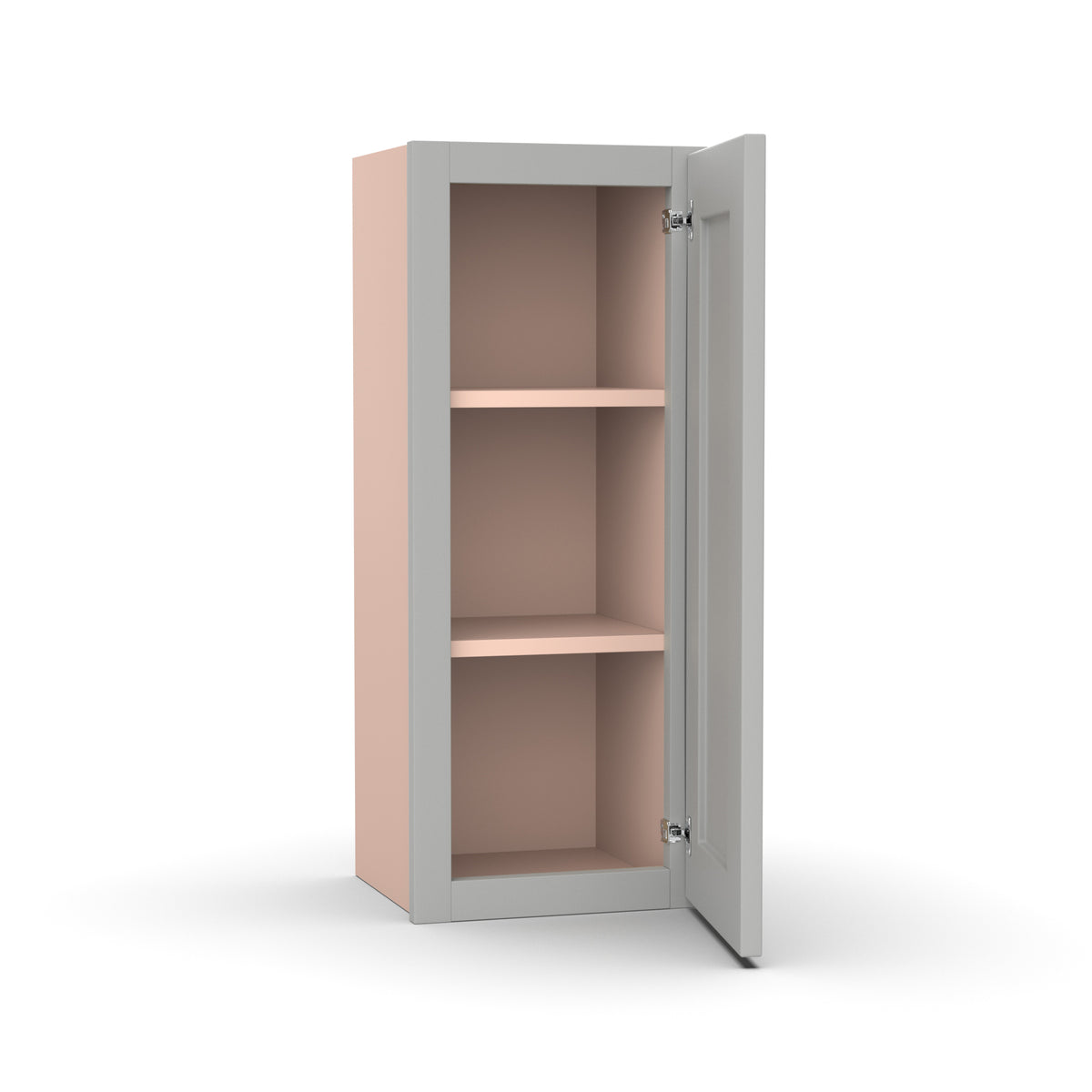 Liberty Shaker Ashen - 12 Inch Height Single Door Wall Cabinet - 12" Width x 30" Height x 12" Depth