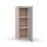 Liberty Shaker Ashen - 12 Inch Height Single Door Wall Cabinet - 12" Width x 30" Height x 12" Depth