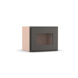 Liberty Shaker Grey - 15 Inch Single Glass Door Wall Cabinet - 15" Width x 12" Height x 12" Depth