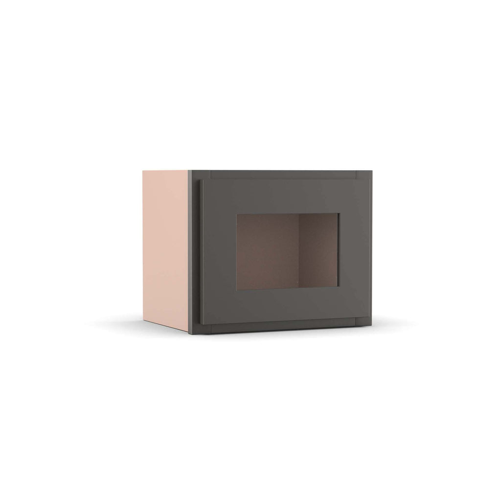 Liberty Shaker Grey - 15 Inch Single Glass Door Wall Cabinet - 15