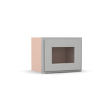 Liberty Shaker Ashen - 15 Inch Single Glass Door Wall Cabinet - 15" Width x 12" Height x 12" Depth