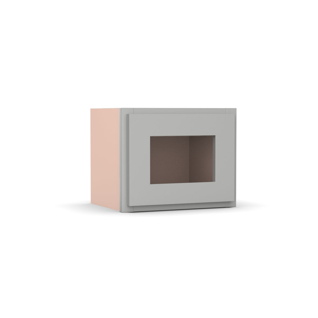 Liberty Shaker Ashen - 15 Inch Single Glass Door Wall Cabinet - 15