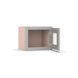 Liberty Shaker Ashen - 15 Inch Single Glass Door Wall Cabinet - 15" Width x 12" Height x 12" Depth