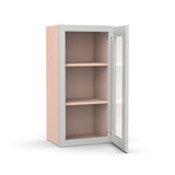 Liberty Shaker Ashen - 15 Inch Single Glass Door Wall Cabinet - 15" Width x 30" Height x 12" Depth